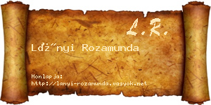 Lányi Rozamunda névjegykártya